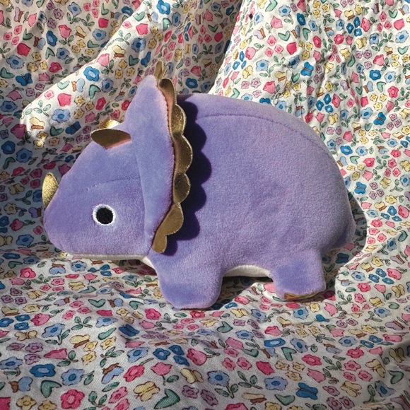 Mochipuni Purple Triceratops Dinosaur Plush Stuffed Animal - Picture 2 of 3